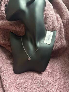 Coach Silver-Tone Pave Crystal C Heart Pendant Necklace